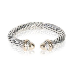 David Yurman Yellow Gold & Sterling Silver Hinged Cable Bracelet